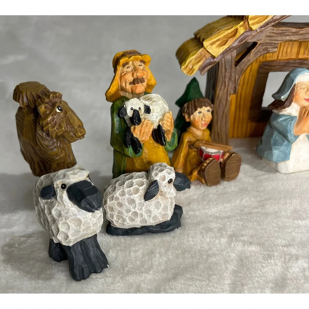 Rare David Frykman Nativity Set Away In A Manger & Follow The Star 15 Pieces
